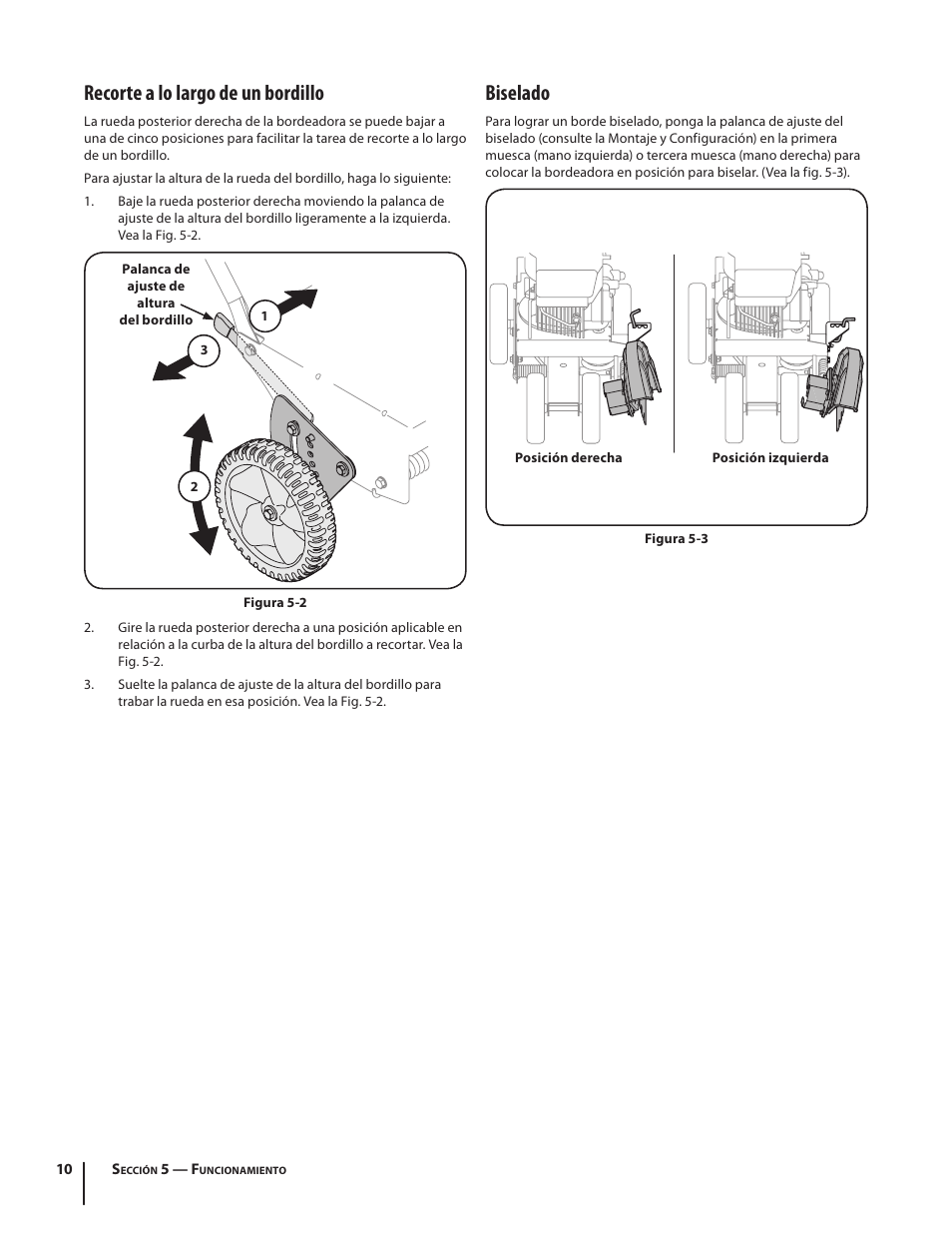 Recorte a lo largo de un bordillo, Biselado | Troy-Bilt 554 User Manual | Page 30 / 36