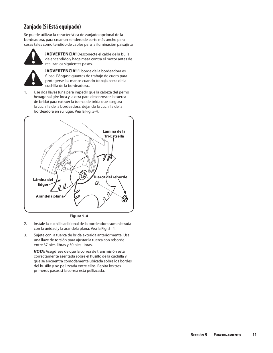 Zanjado (si está equipado) | Troy-Bilt 554 User Manual | Page 31 / 36