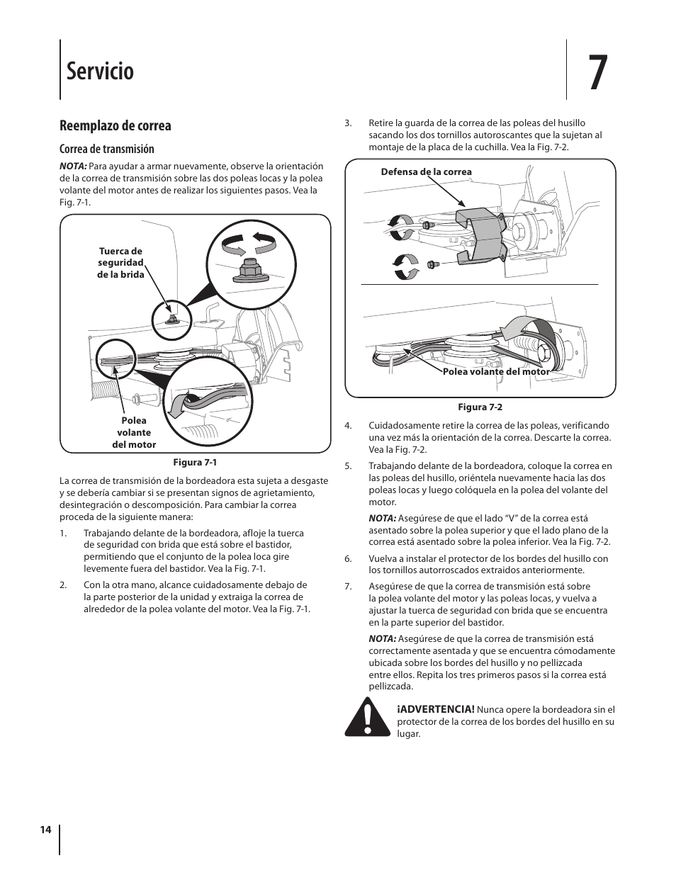 Servicio, Reemplazo de correa | Troy-Bilt 554 User Manual | Page 34 / 36