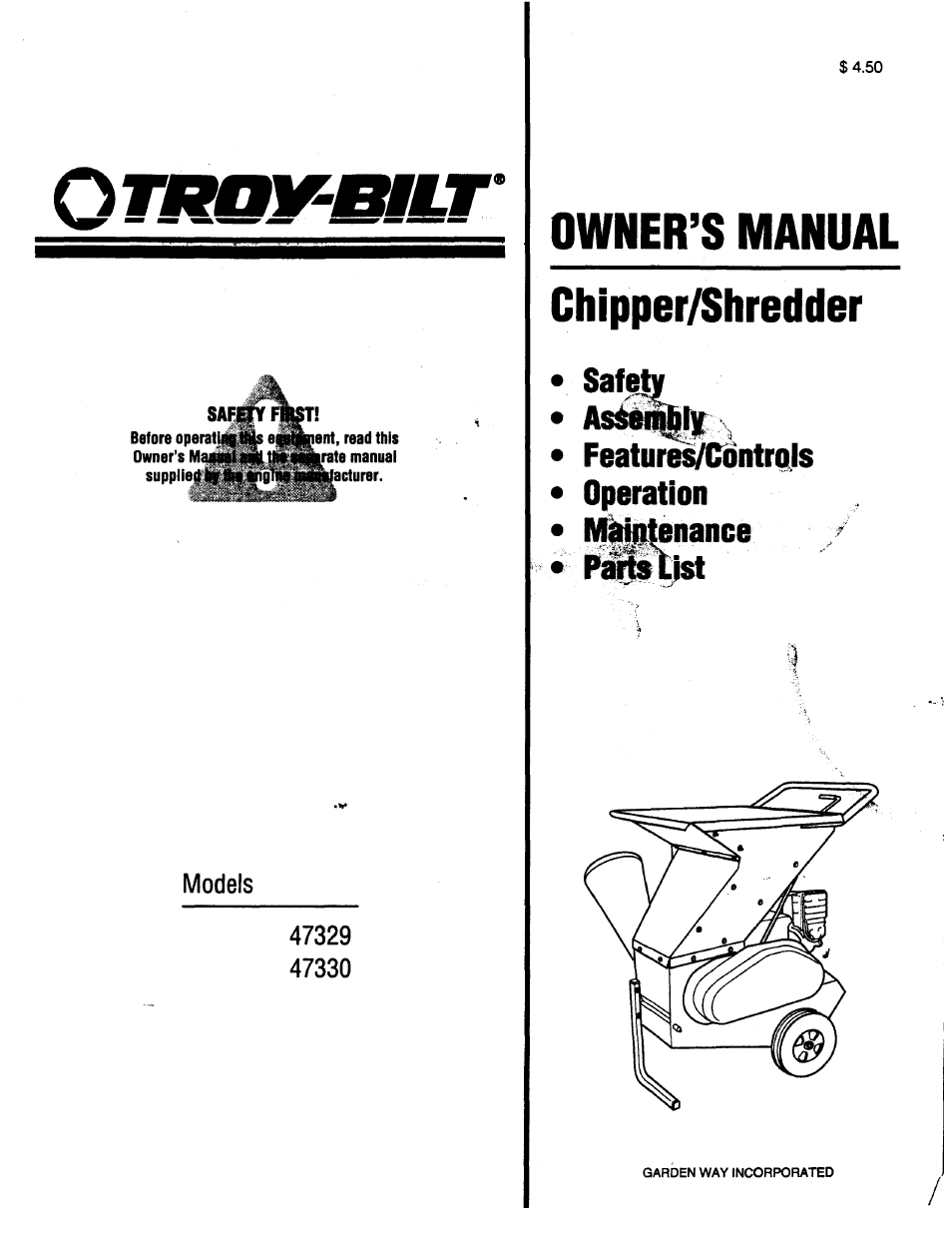 Troy-Bilt 47330 User Manual | 27 pages