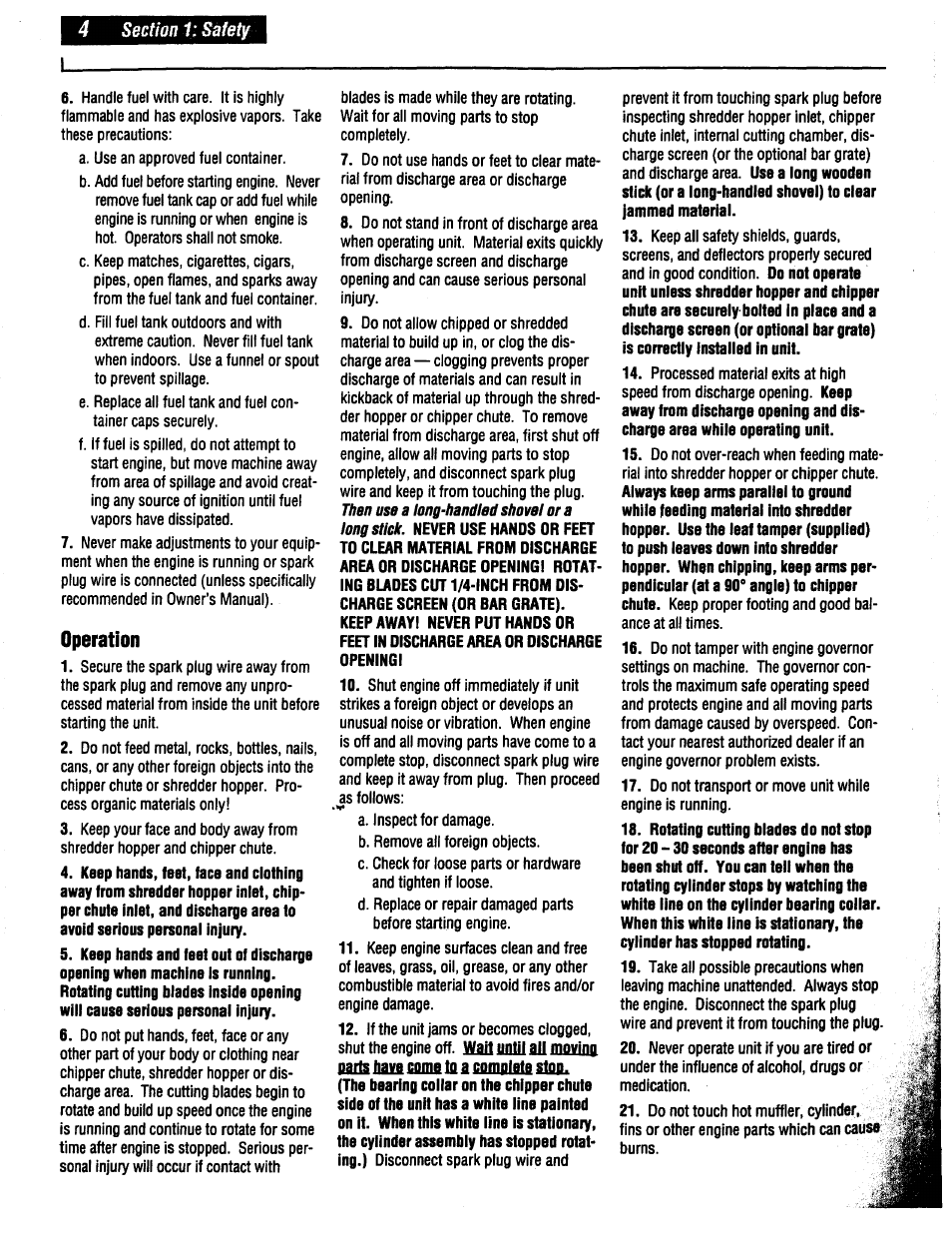 Operation | Troy-Bilt 47330 User Manual | Page 4 / 27
