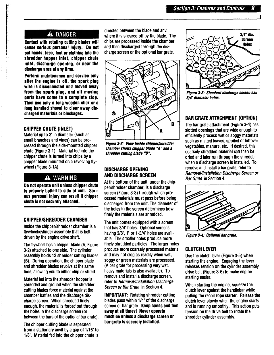 A danger, A warning | Troy-Bilt 47330 User Manual | Page 9 / 27