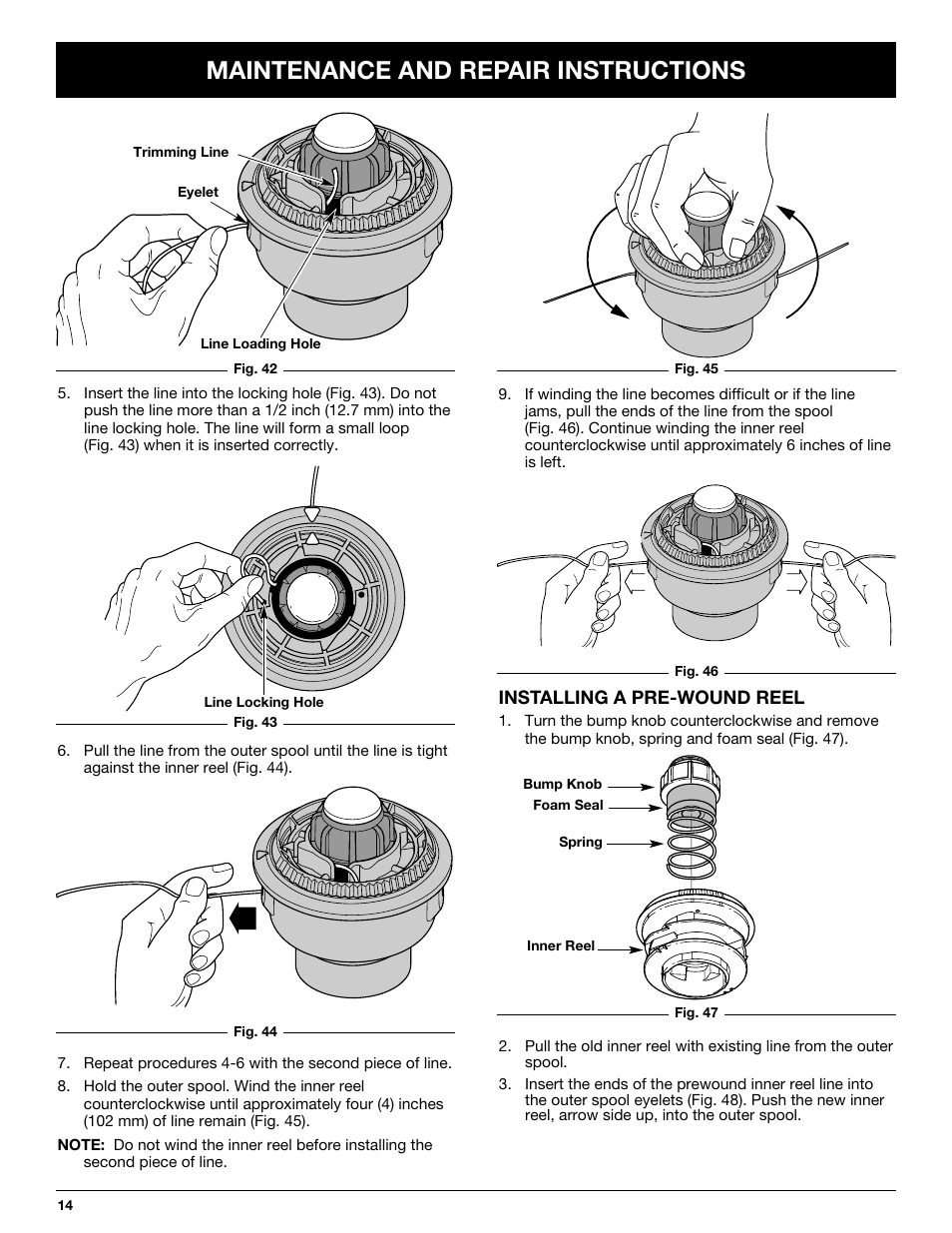 Maintenance and repair instructions | Troy-Bilt TB425CS User Manual | Page 14 / 82