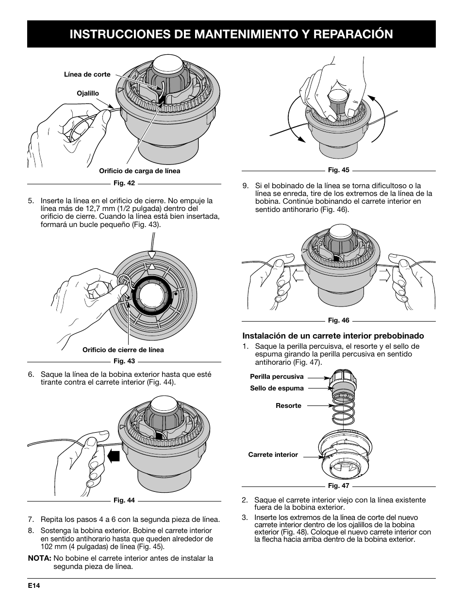 Instrucciones de mantenimiento y reparación | Troy-Bilt TB425CS User Manual | Page 66 / 82