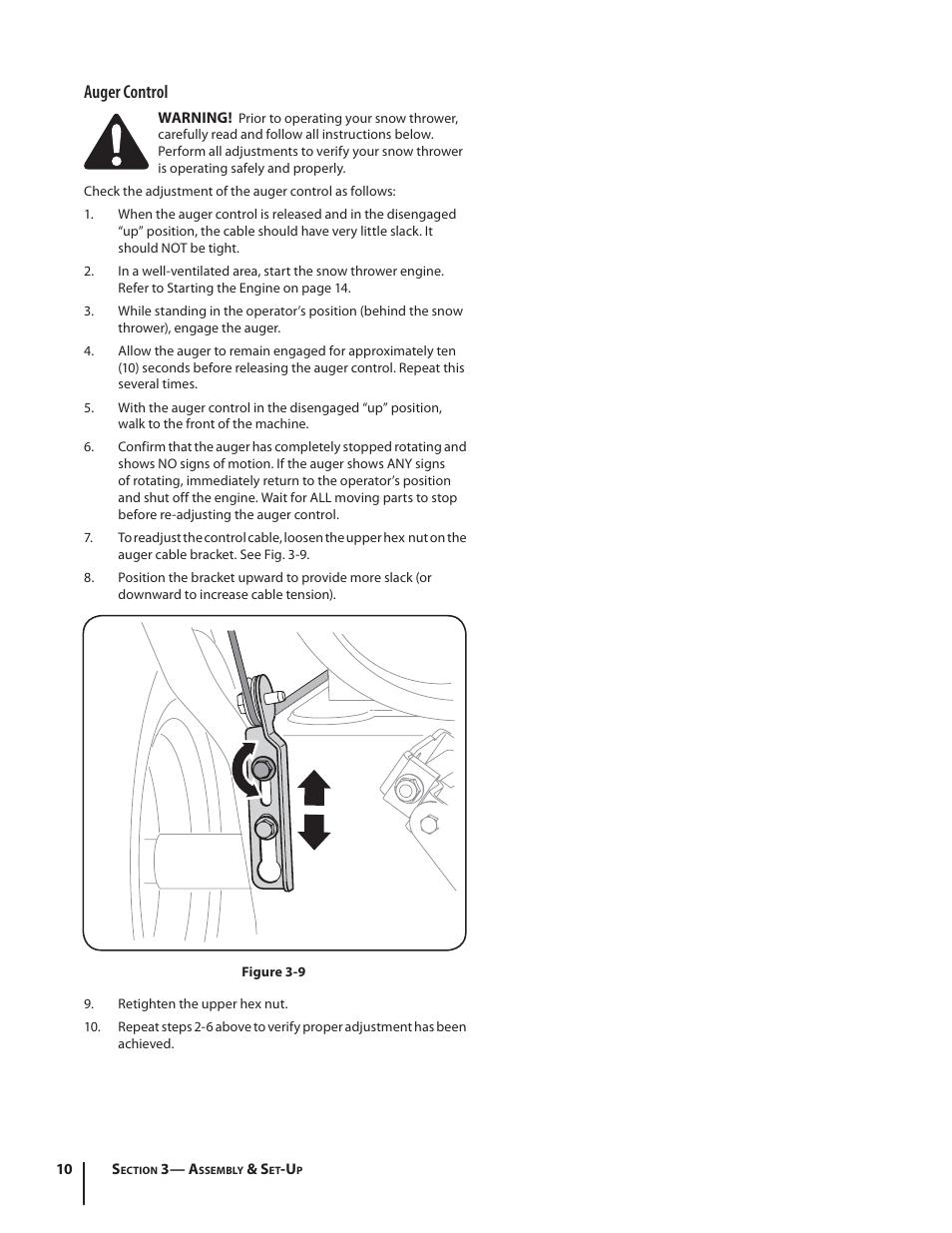 Auger control | Troy-Bilt Storm 2840 User Manual | Page 10 / 52