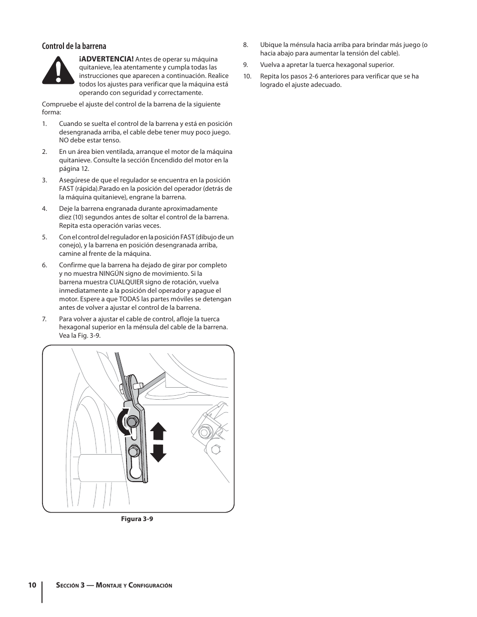 Control de la barrena | Troy-Bilt Storm 2840 User Manual | Page 36 / 52