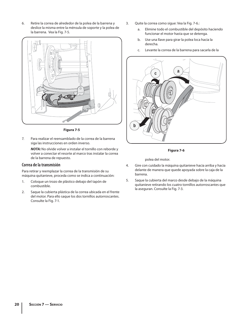 Correa de la transmisión | Troy-Bilt Storm 2840 User Manual | Page 46 / 52