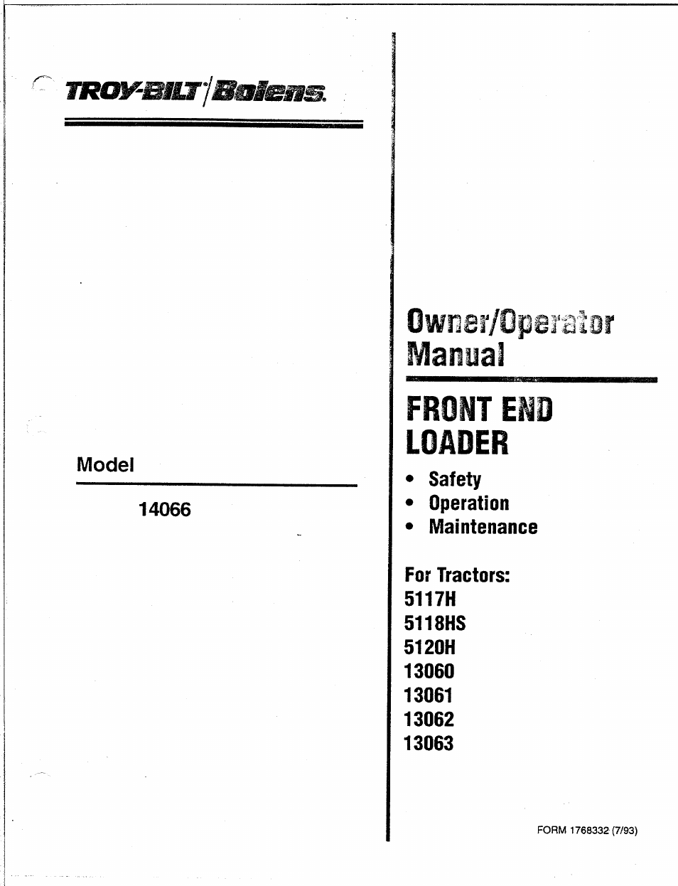 Troy-Bilt 14066 User Manual | 40 pages