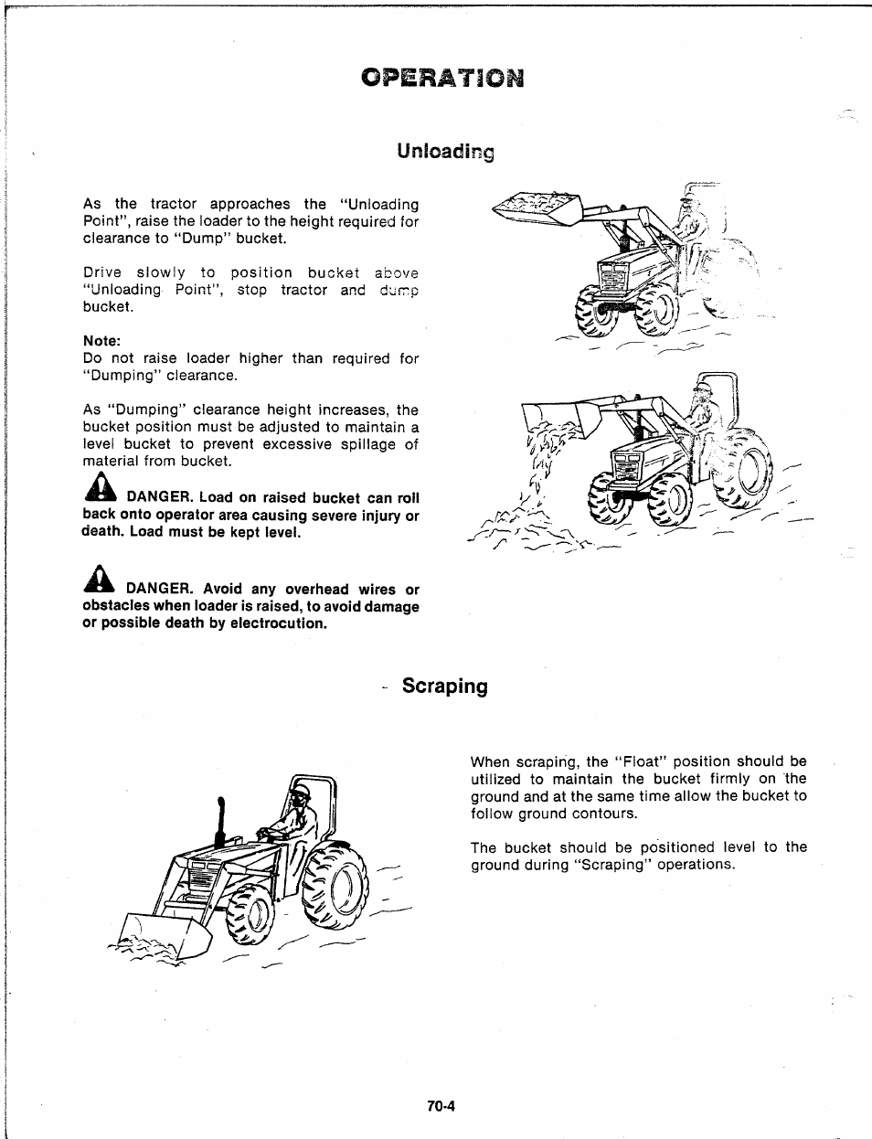 Operation, Unloading, Note | Scraping | Troy-Bilt 14066 User Manual | Page 18 / 40