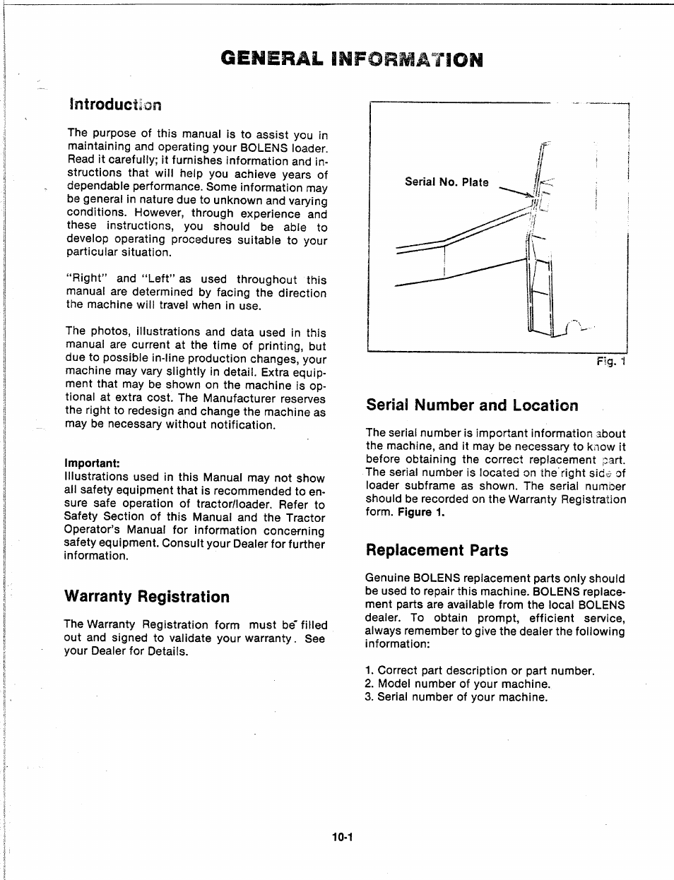 Introduction, Important, Warranty registration | Sériai number and location, Replacement parts, General information | Troy-Bilt 14066 User Manual | Page 3 / 40
