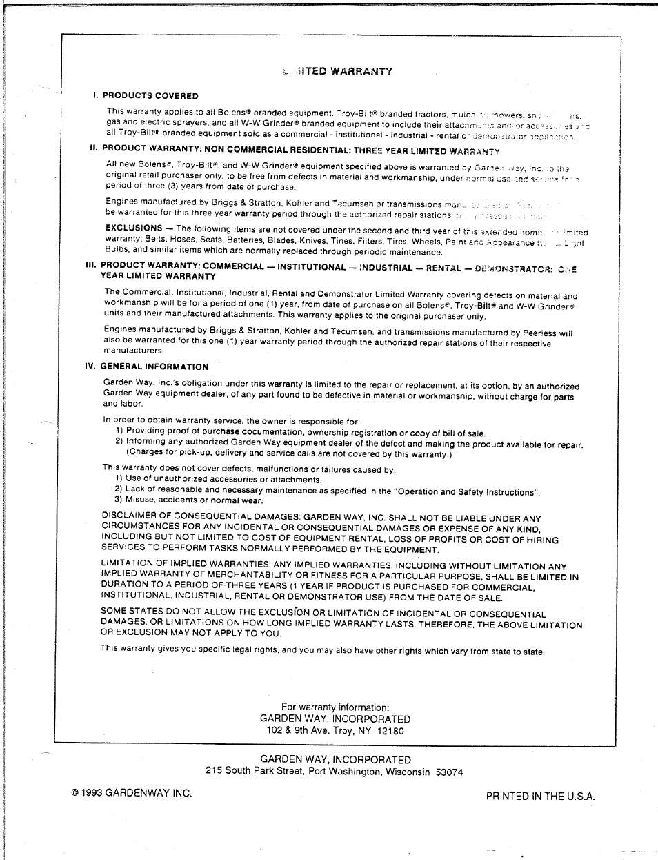 Troy-Bilt 14066 User Manual | Page 40 / 40