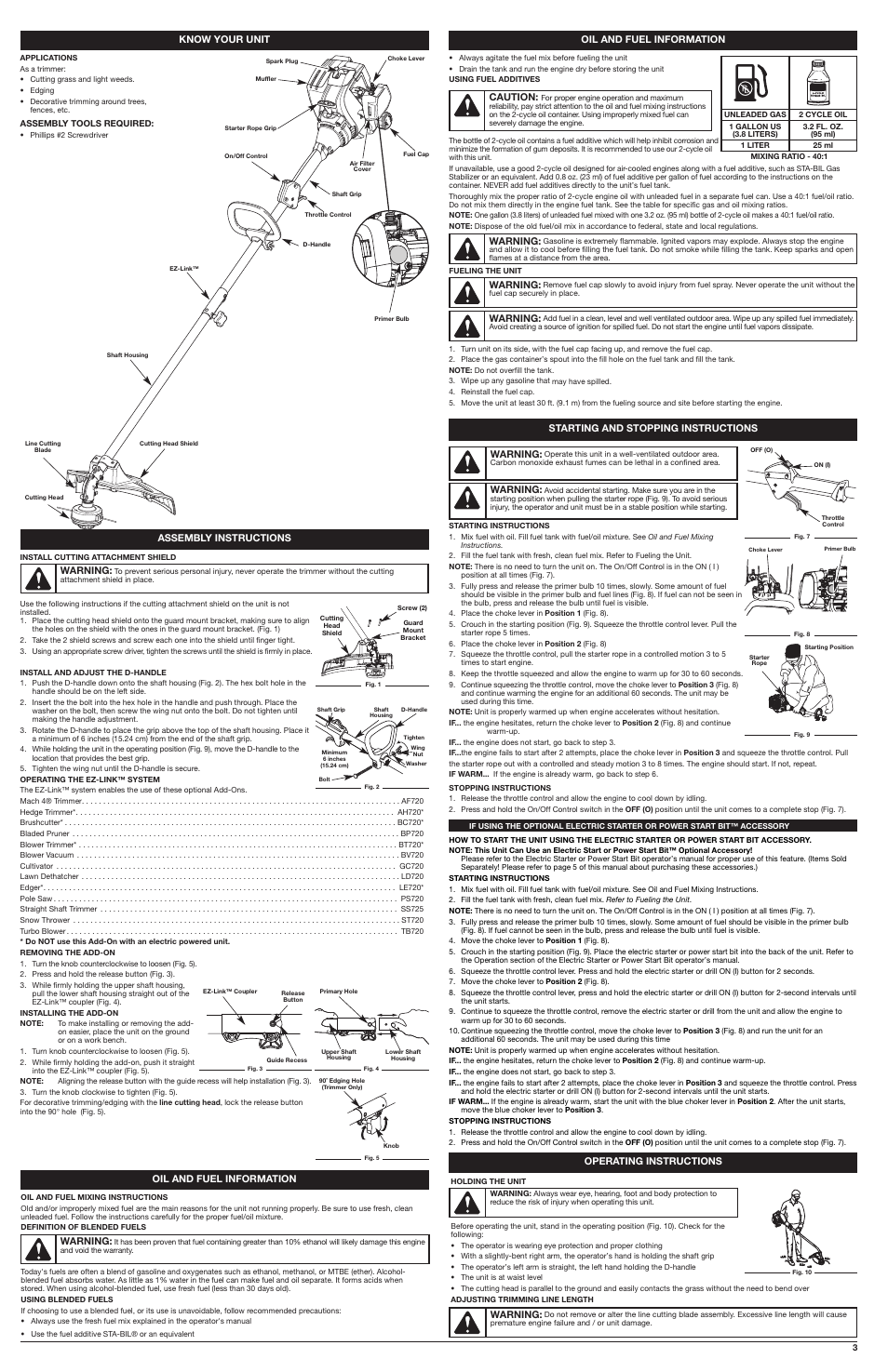 Troy-Bilt 2-Cycle Trimmer TB32 EC User Manual | Page 3 / 16