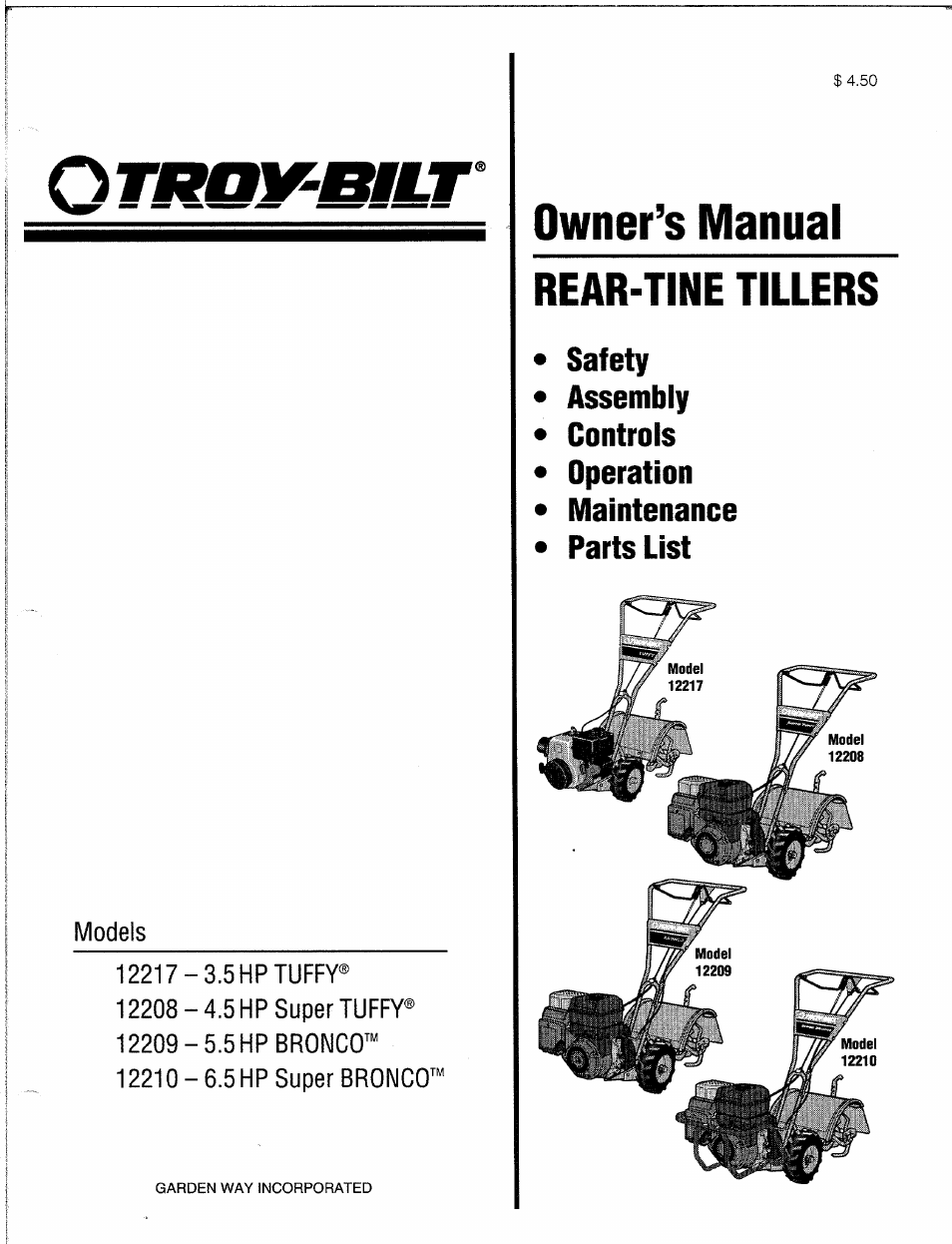 Troy-Bilt 12208 User Manual | 36 pages