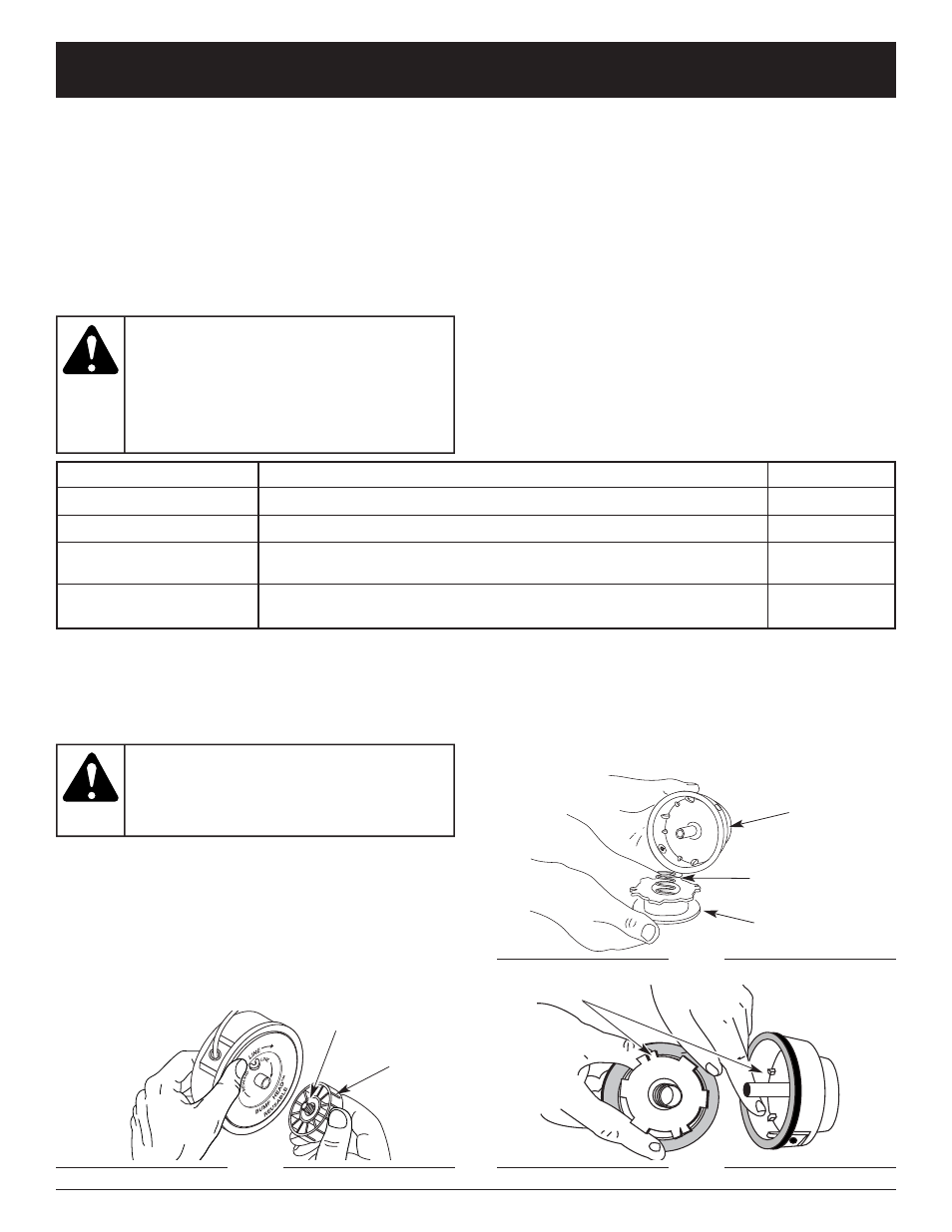 Advertencia, Instrucciones de mantenimiento y reparacion | Troy-Bilt TB15CS User Manual | Page 52 / 64