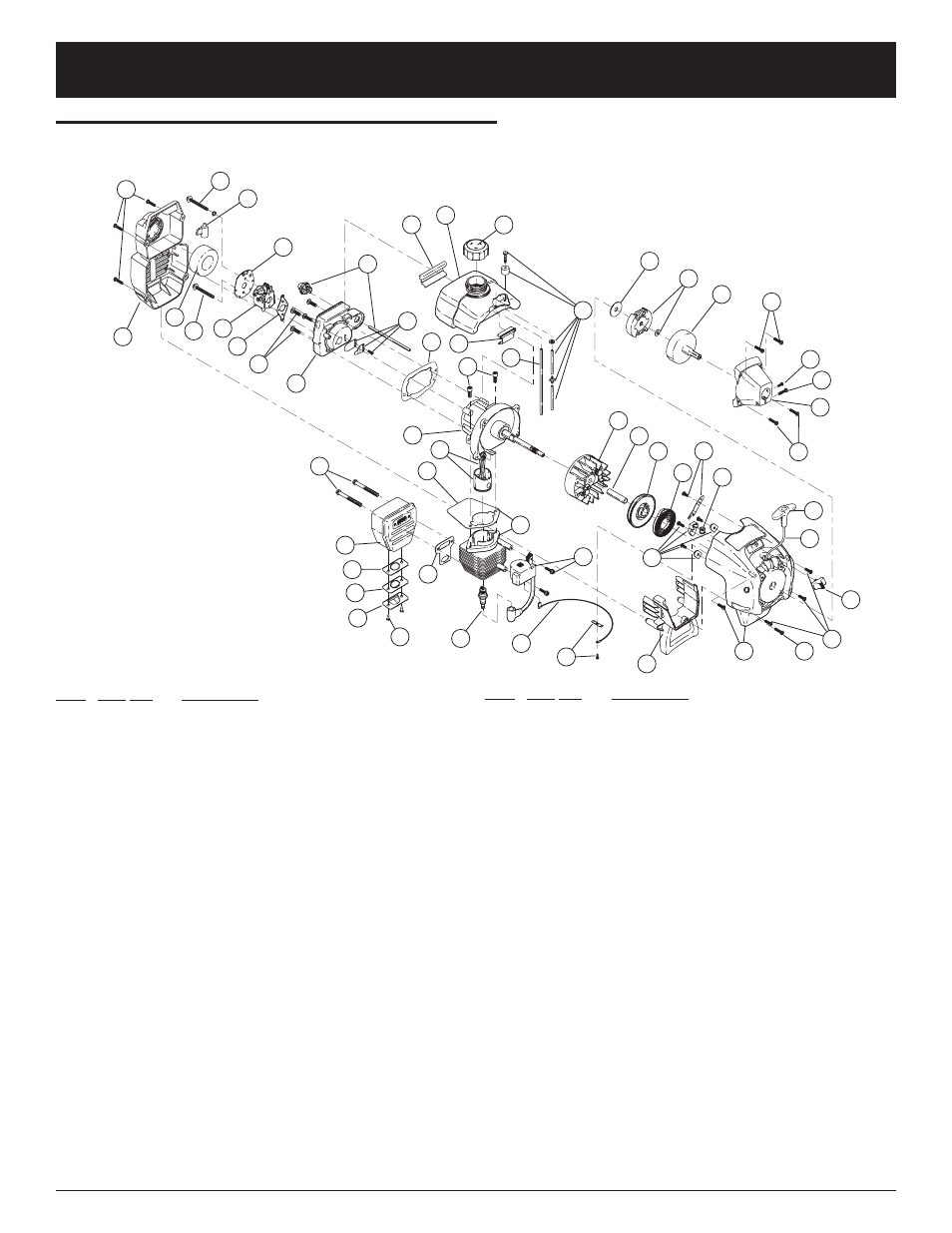 Parts list | Troy-Bilt TB15CS User Manual | Page 62 / 64