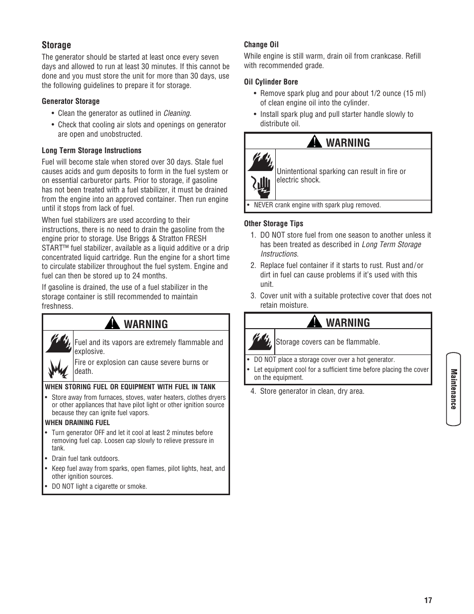 Warning | Troy-Bilt M F 8 5 CT 30331 User Manual | Page 19 / 48