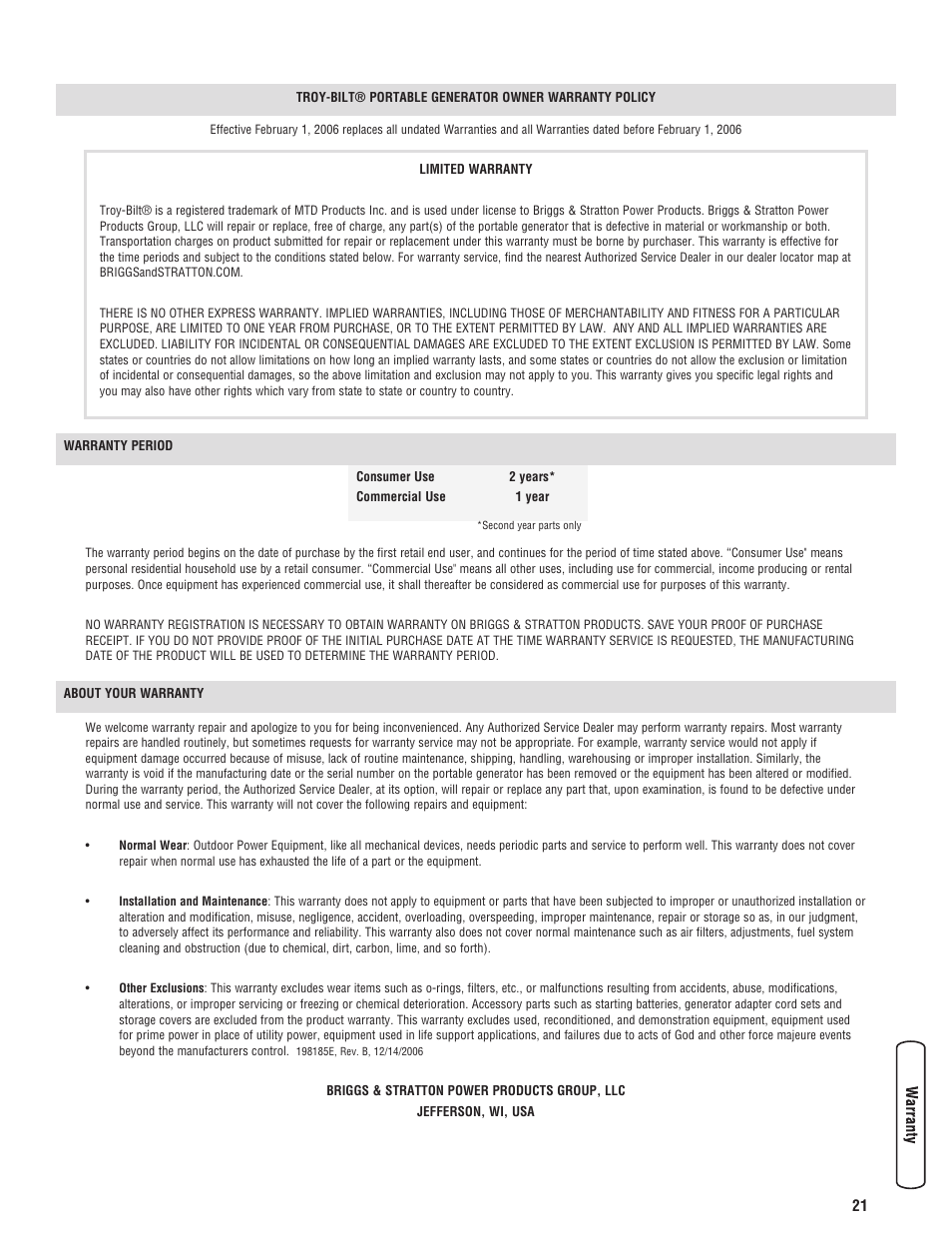 Troy-Bilt M F 8 5 CT 30331 User Manual | Page 23 / 48