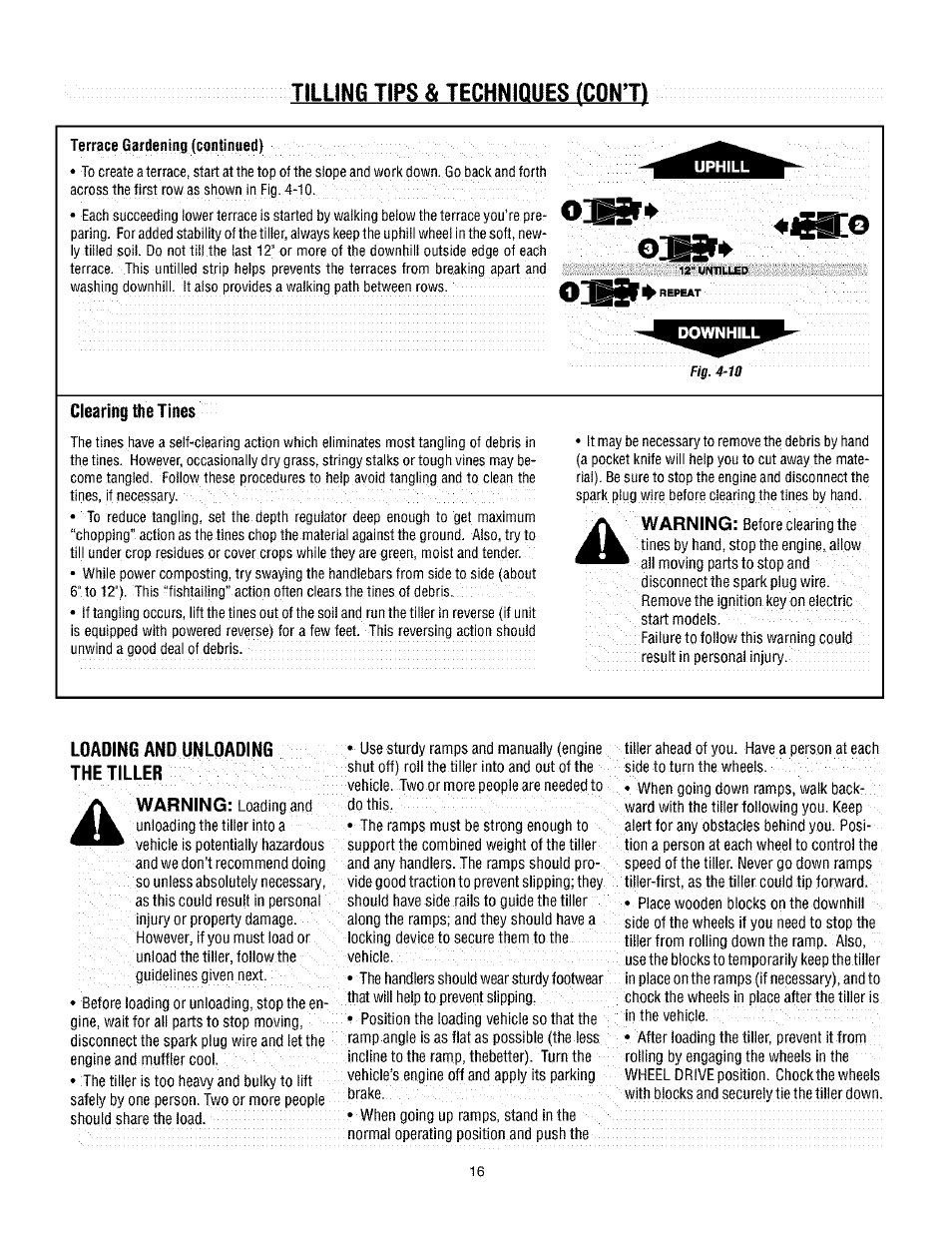 Tilling tips & techniques rcont | Troy-Bilt TUFFY 630C User Manual | Page 16 / 32