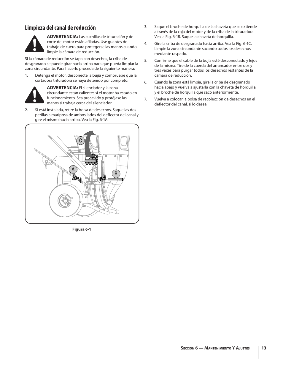 Limpieza del canal de reducción | Troy-Bilt 420 User Manual | Page 35 / 40
