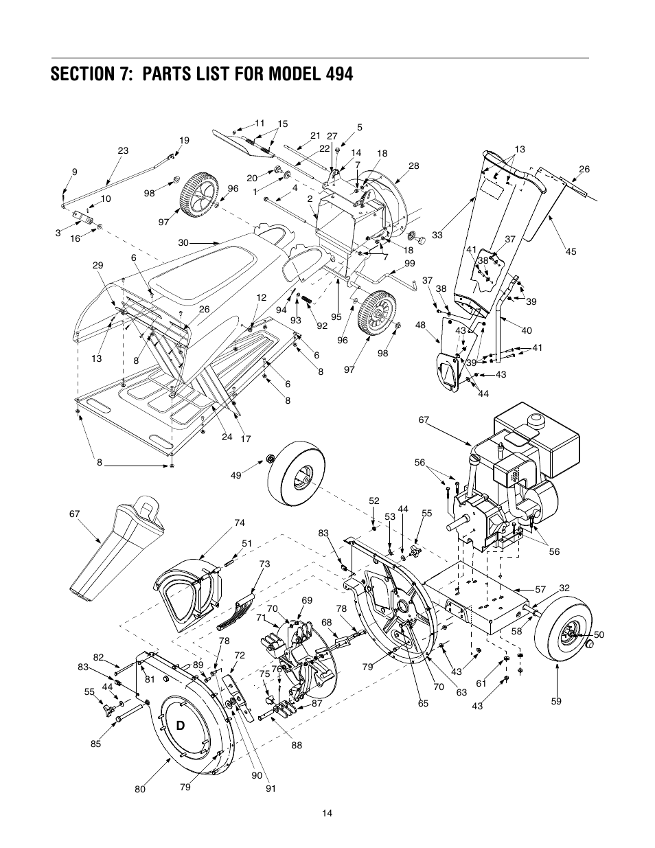 Troy-Bilt 494 User Manual | Page 14 / 16