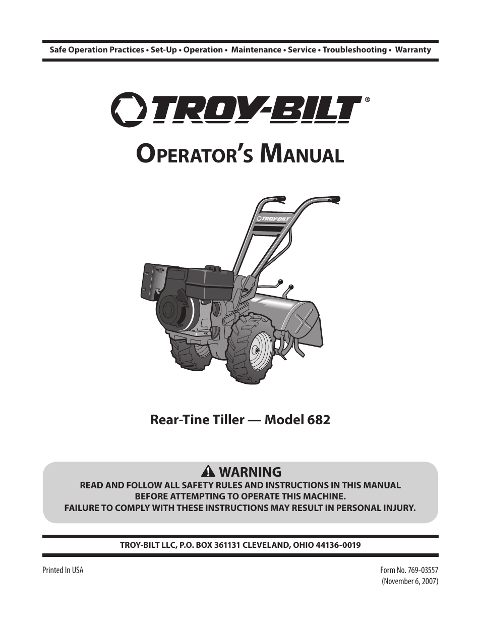 Troy-Bilt 682 User Manual | 44 pages