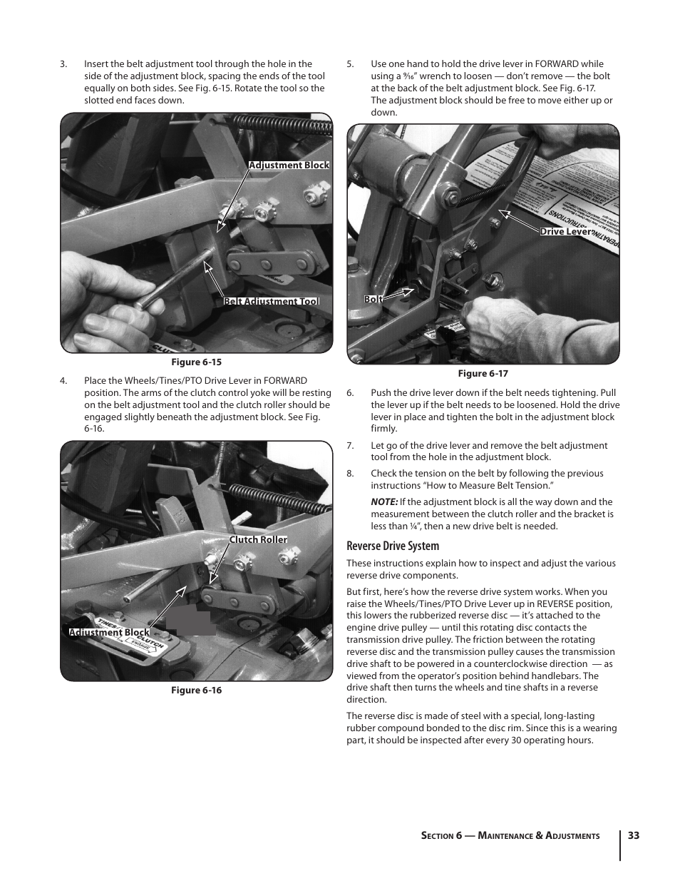 Reverse drive system | Troy-Bilt 682 User Manual | Page 33 / 44