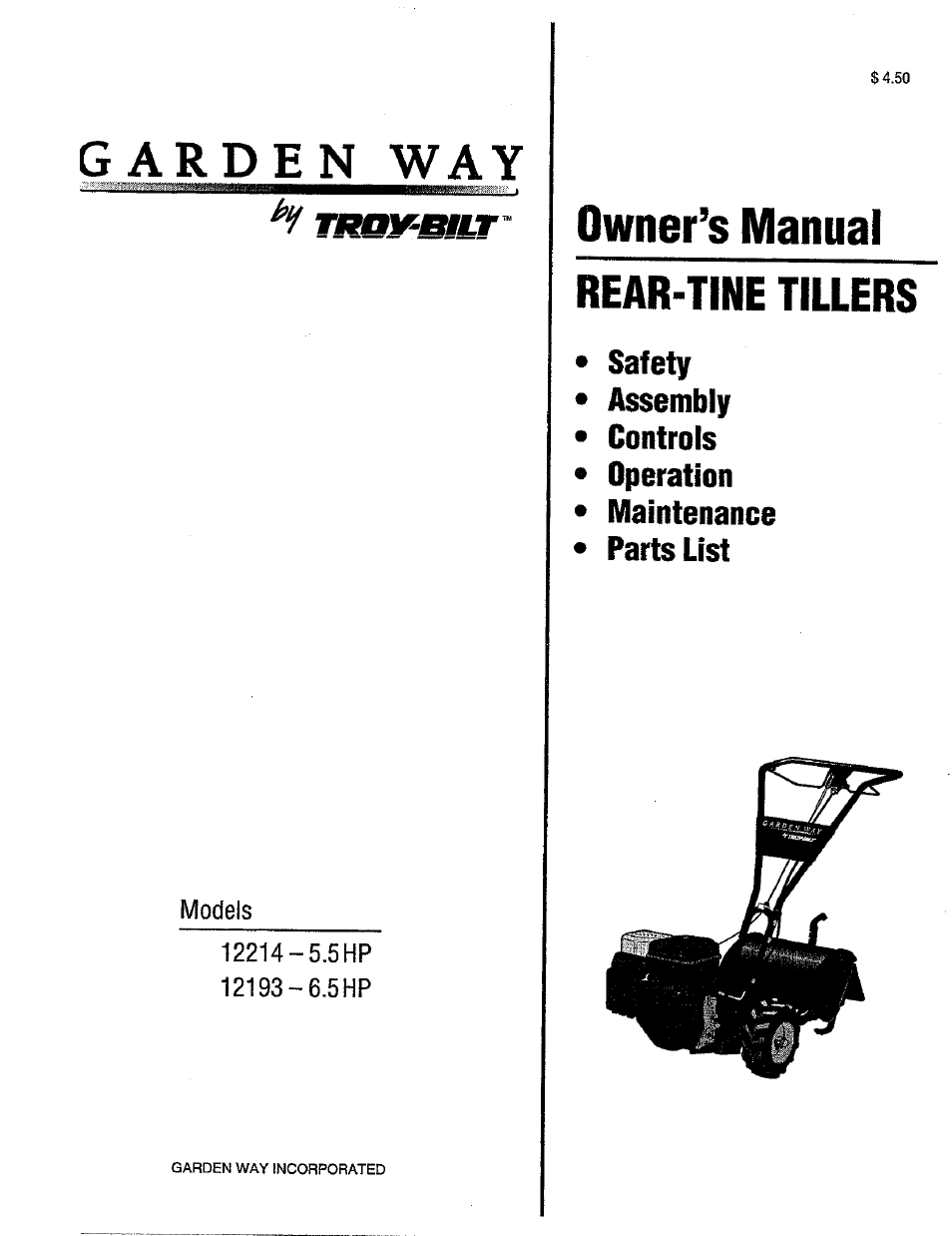 Troy-Bilt 12214-5.5HP User Manual | 36 pages