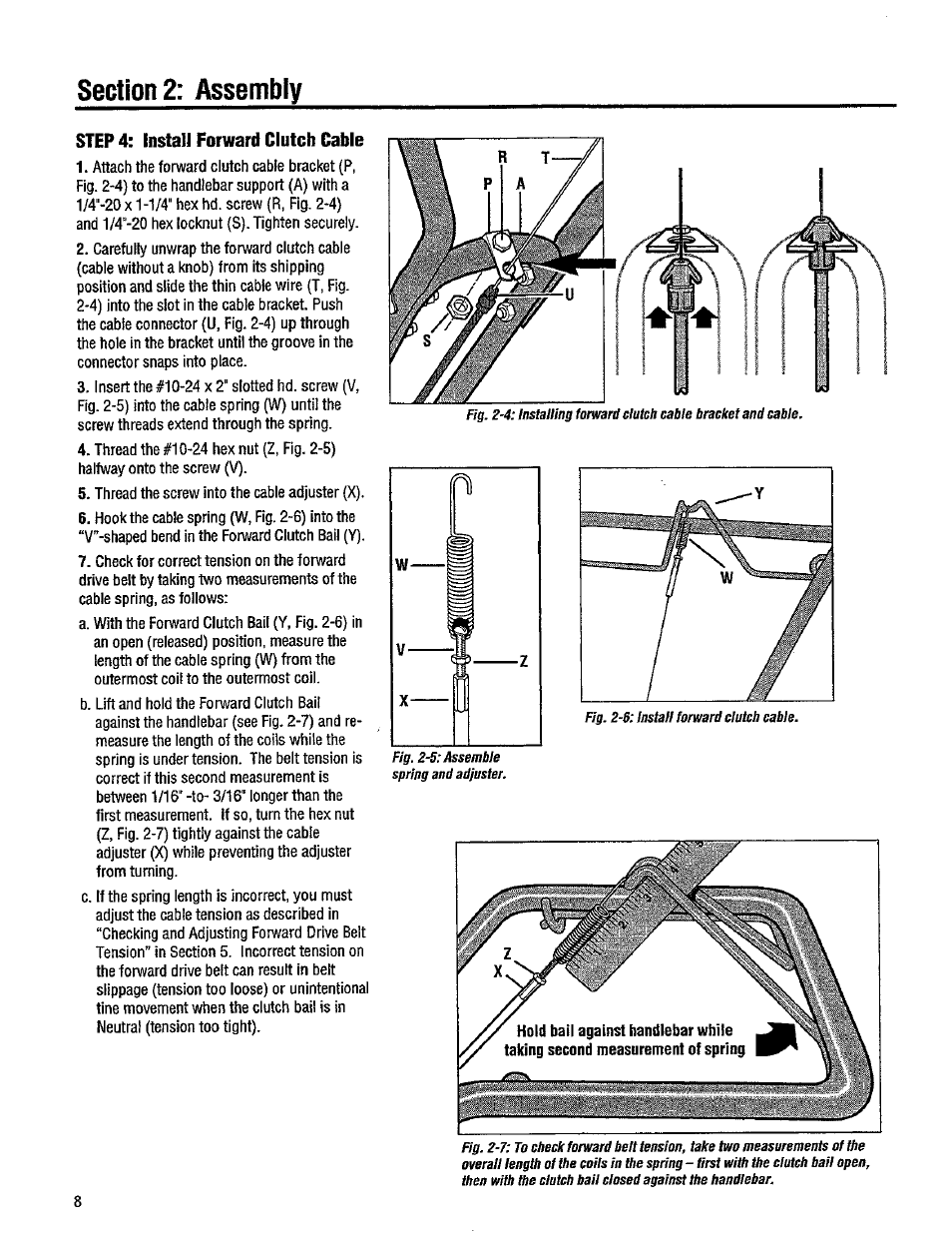 Step 4; install forward clutch cable, Install fonvard clutch cable | Troy-Bilt 12214-5.5HP User Manual | Page 8 / 36