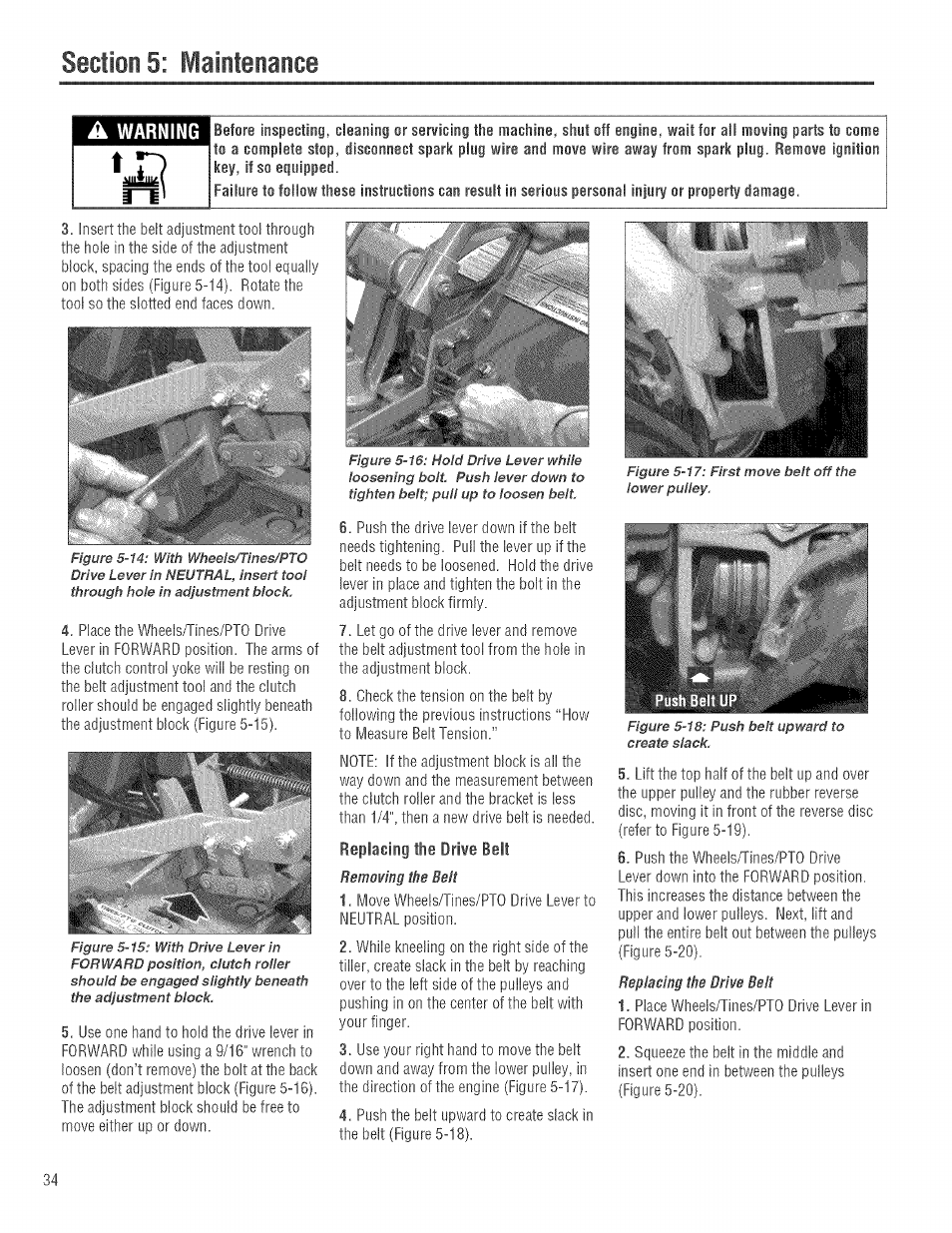 Remming the belt | Troy-Bilt 682J User Manual | Page 34 / 64