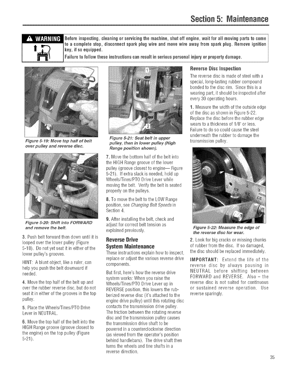 Bewerse drite system maiiteiance | Troy-Bilt 682J User Manual | Page 35 / 64