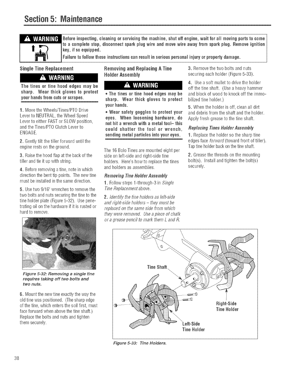 A warning | Troy-Bilt 682J User Manual | Page 38 / 64