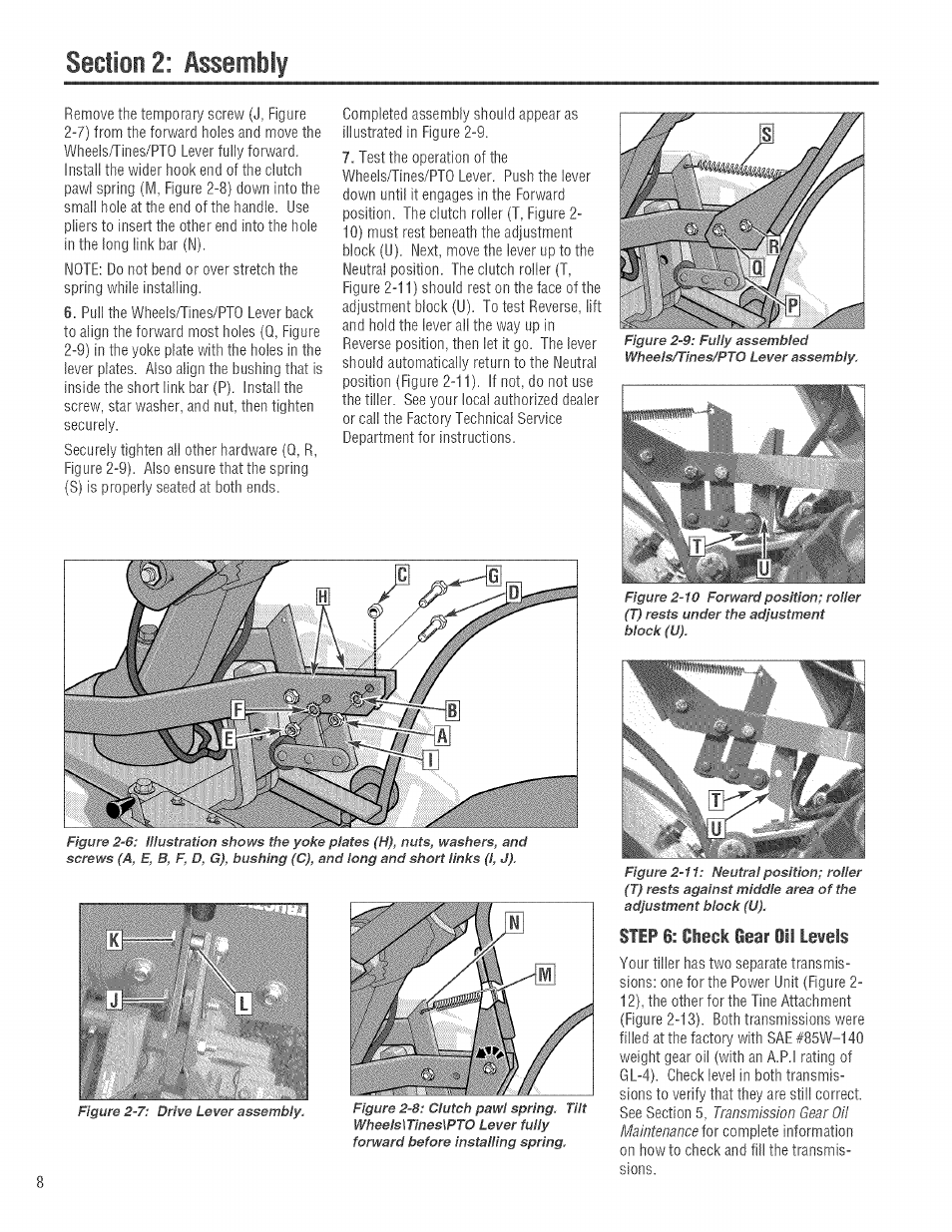 Step 6: checlc gear oil letels | Troy-Bilt 682J User Manual | Page 8 / 64