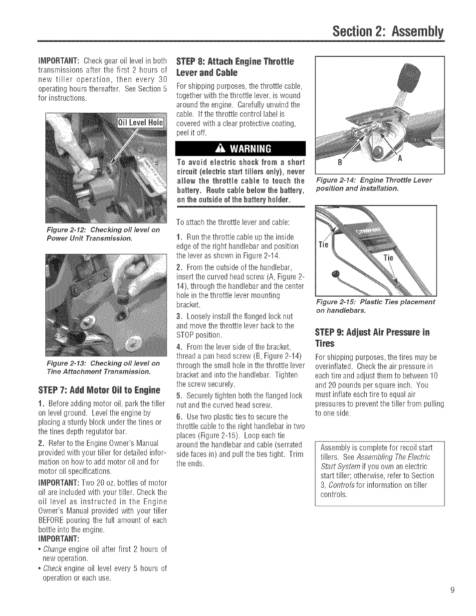 Step 7: adi motor oil to eigine | Troy-Bilt 682J User Manual | Page 9 / 64