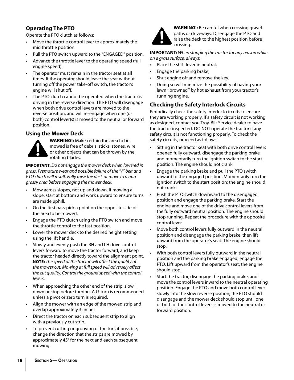 Troy-Bilt Colt RZT User Manual | Page 18 / 72