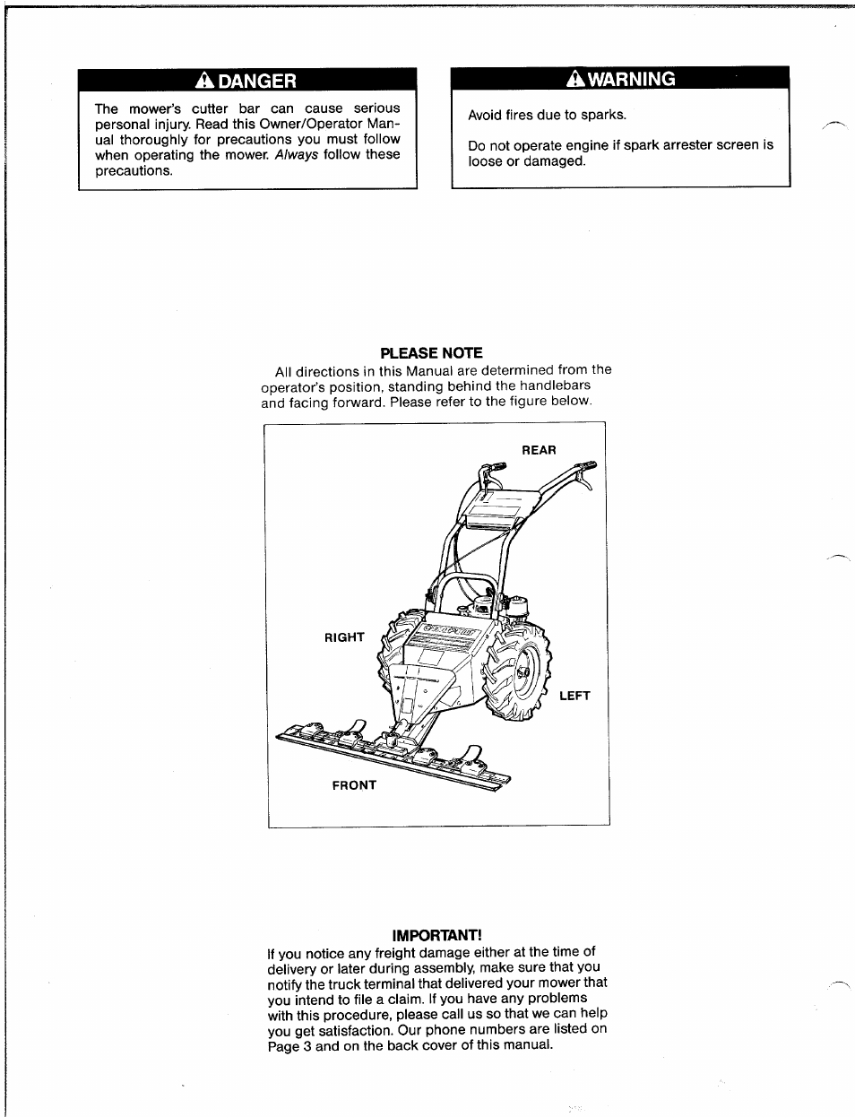 Please note, Important | Troy-Bilt 31/2 HP User Manual | Page 2 / 48