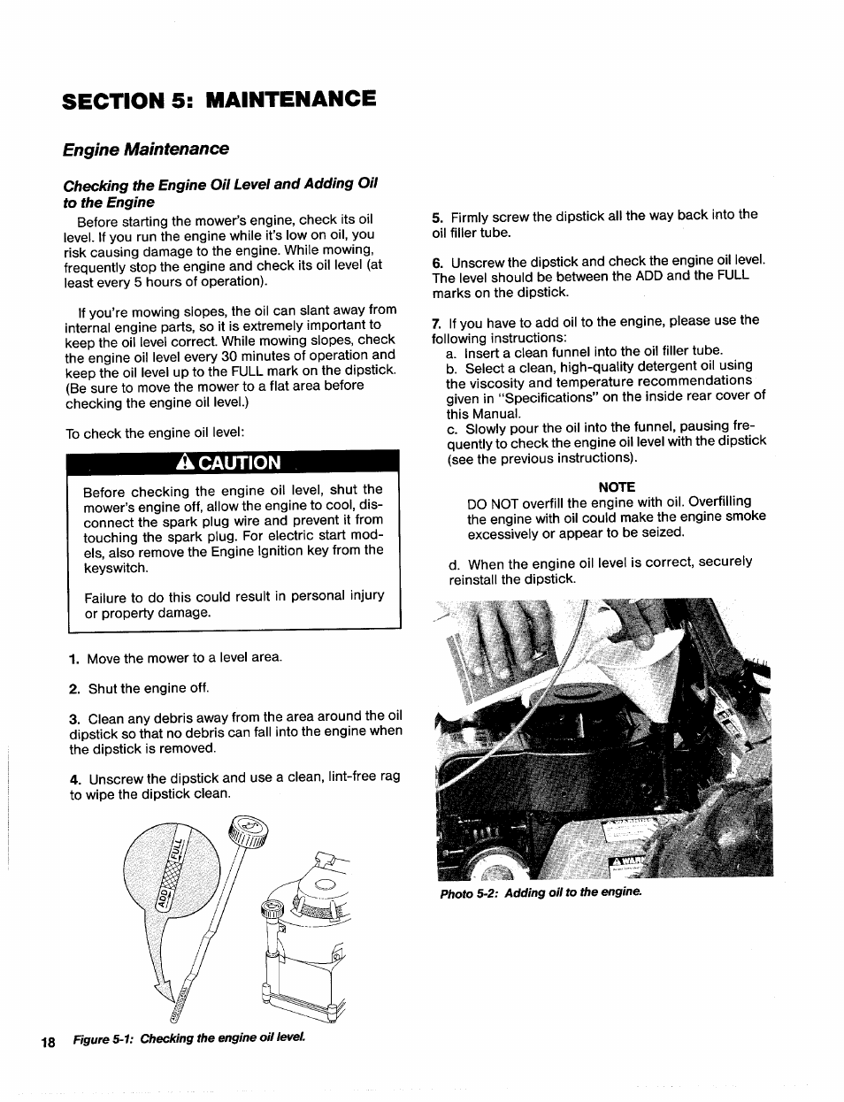 Sections: maintenance, A caution | Troy-Bilt 31/2 HP User Manual | Page 20 / 48