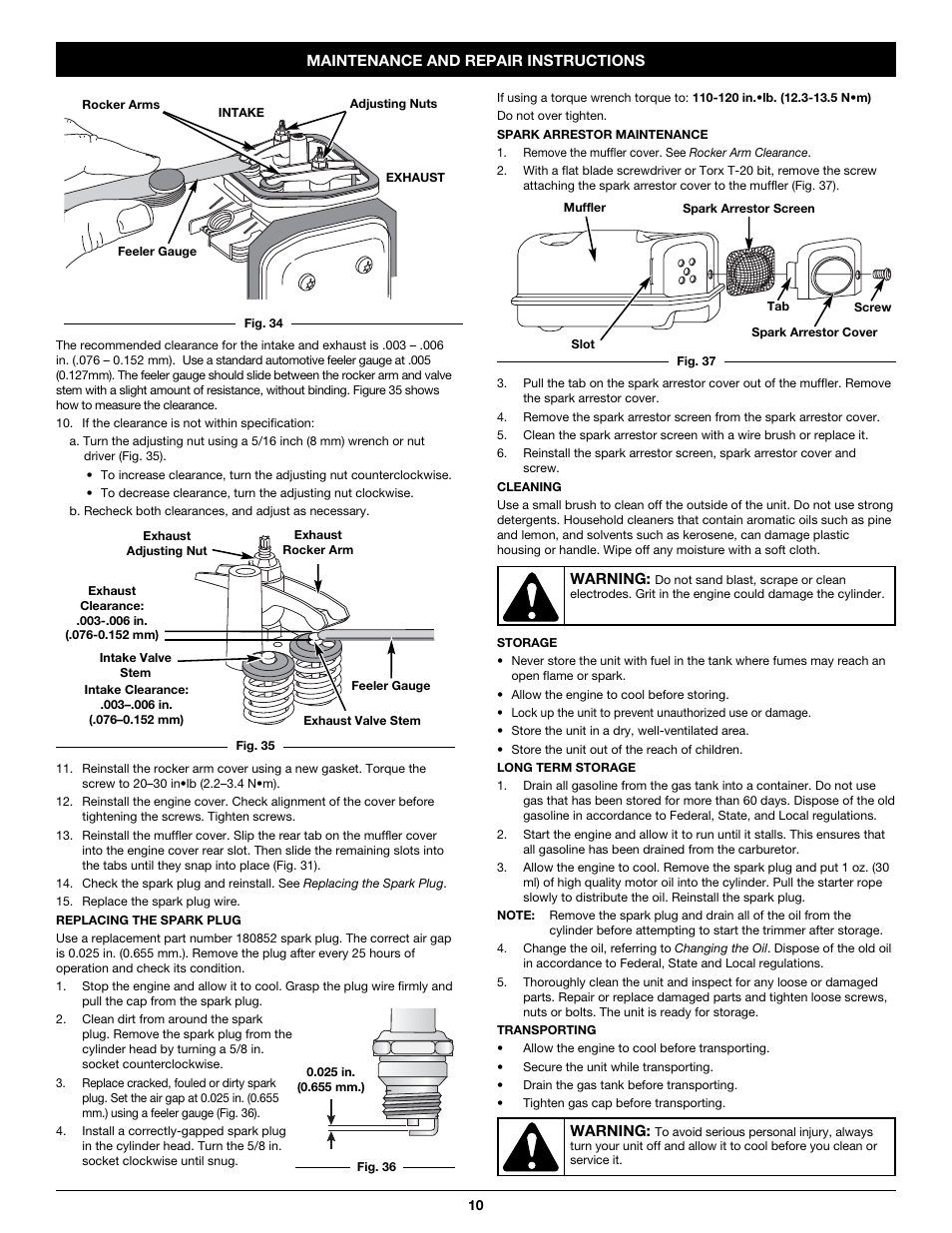 Troy-Bilt TB465SS User Manual | Page 10 / 48