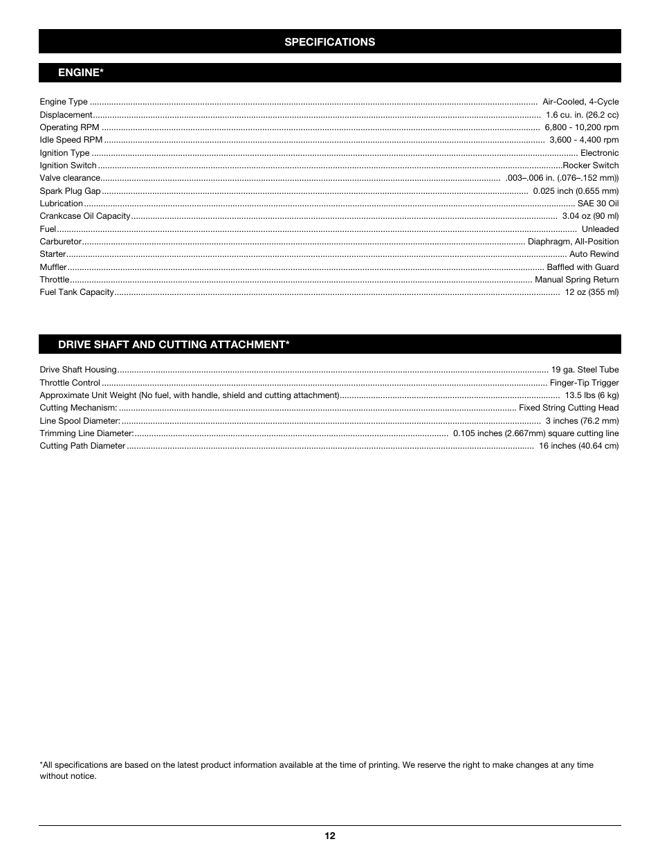Troy-Bilt TB465SS User Manual | Page 12 / 48