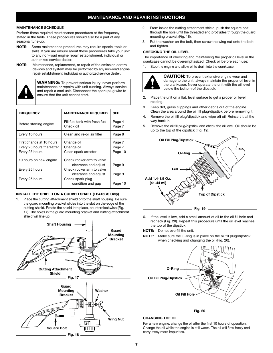 Troy-Bilt TB465SS User Manual | Page 7 / 48