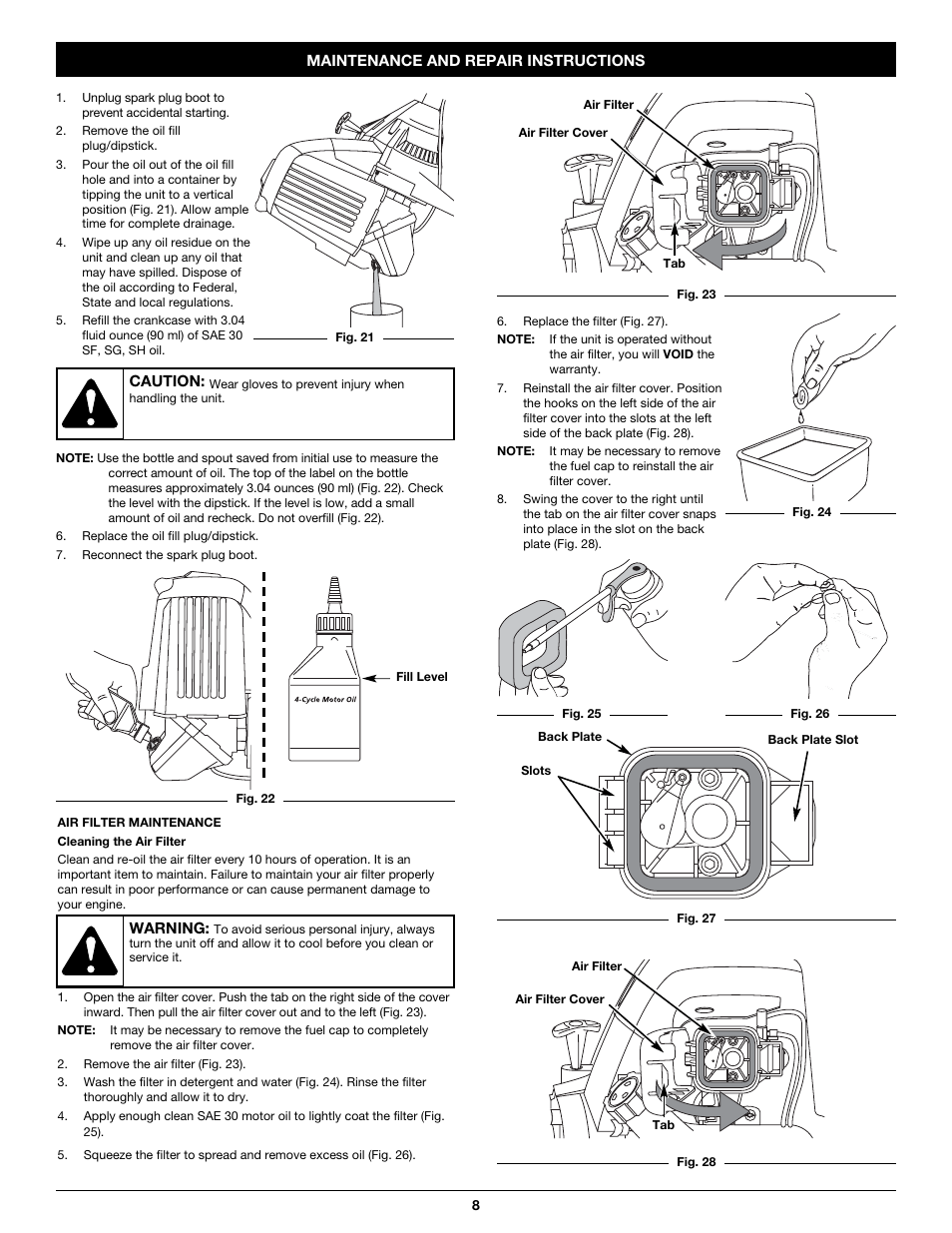 Troy-Bilt TB465SS User Manual | Page 8 / 48