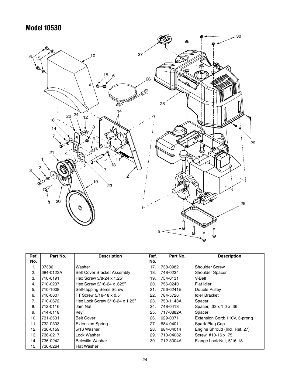 Troy-Bilt Polar Blast 10530 User Manual | Page 24 / 28