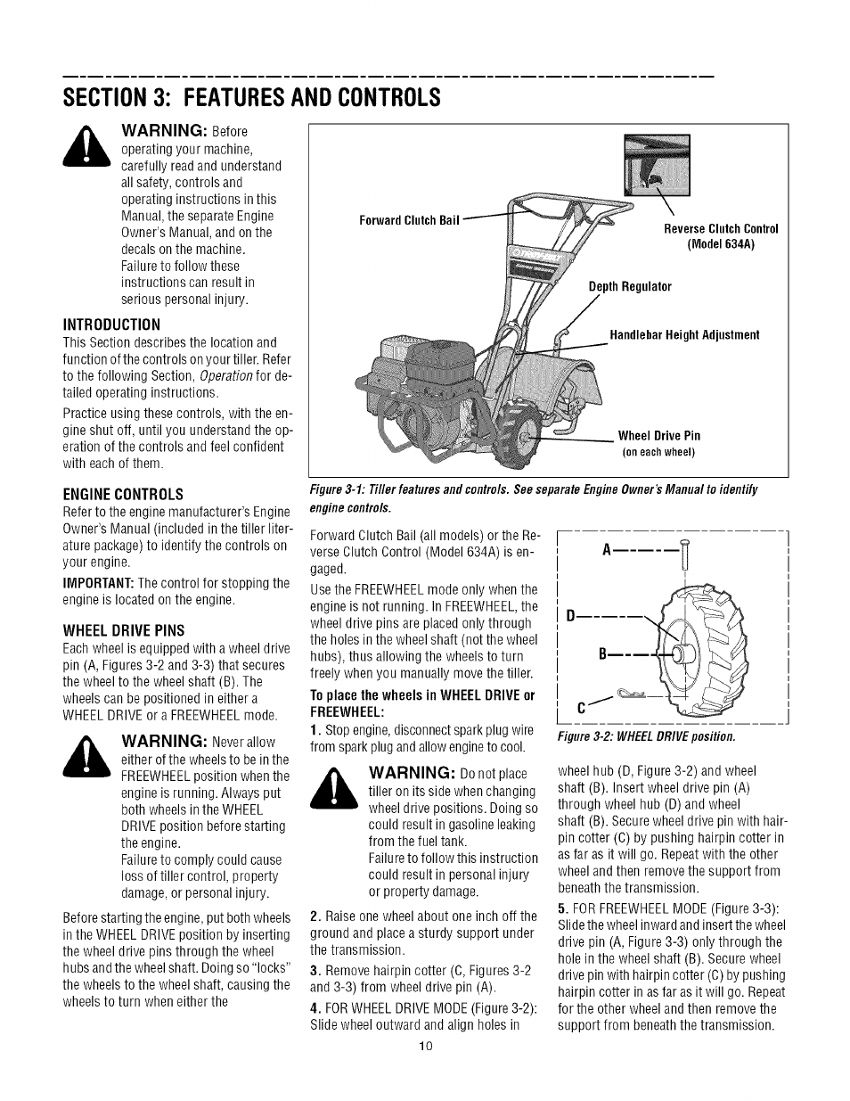 Warning | Troy-Bilt TUFFY 634A User Manual | Page 10 / 32