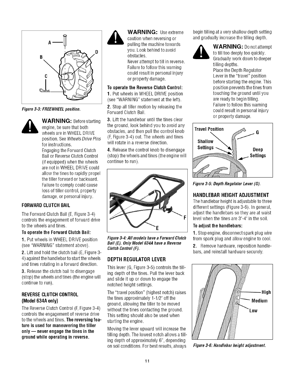 Warning | Troy-Bilt TUFFY 634A User Manual | Page 11 / 32
