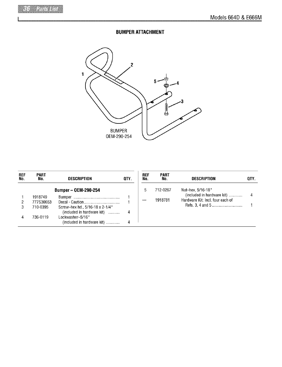 Bumper attachment | Troy-Bilt PONY E666M User Manual | Page 36 / 40