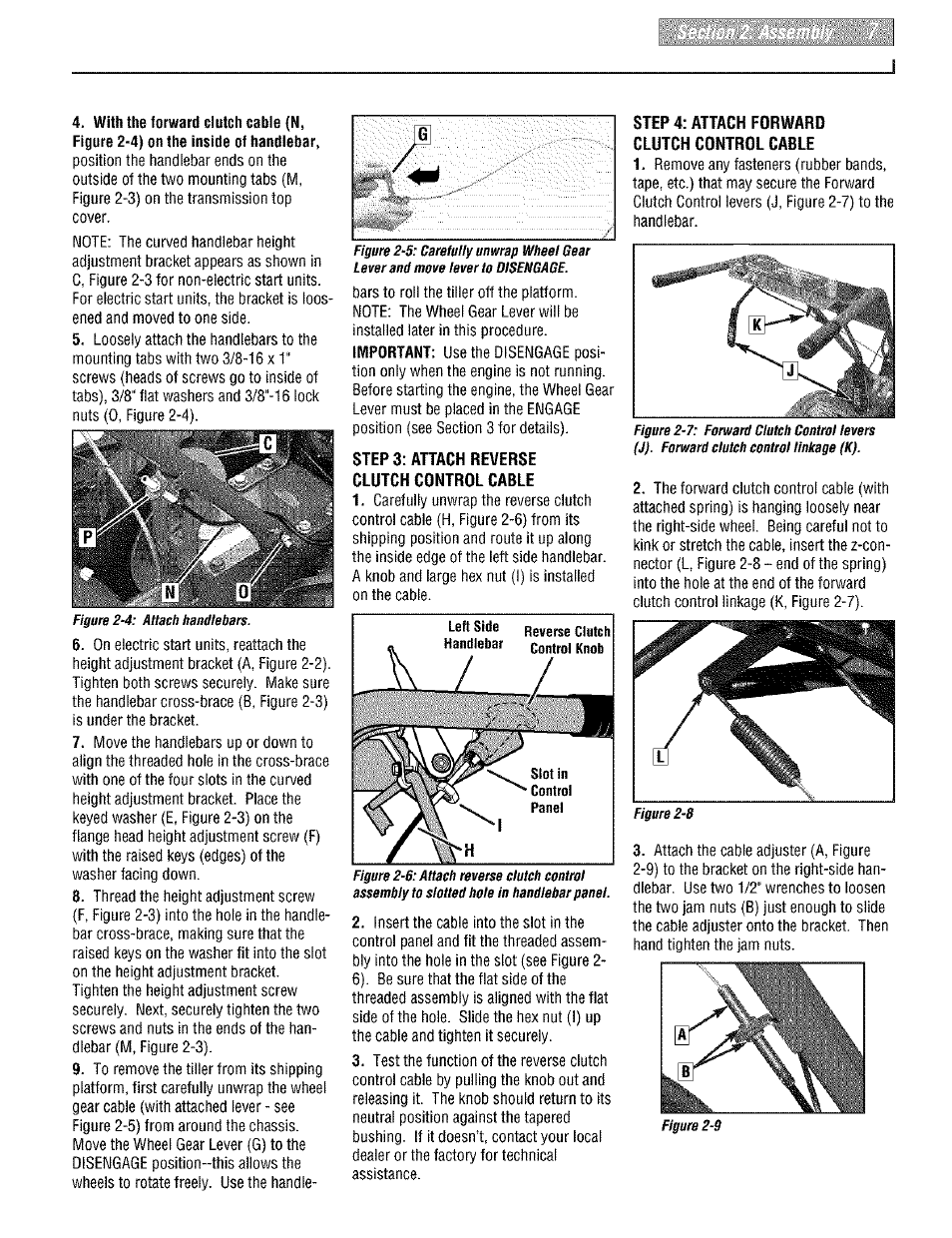 Step 4: attach forward clutch control cable, Step3:anach reverse clutch control cable | Troy-Bilt PONY E666M User Manual | Page 7 / 40