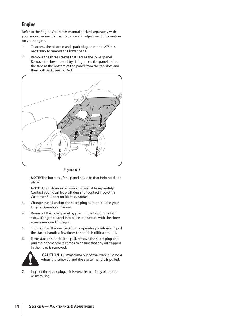 Engine | Troy-Bilt Single-Stage Snow Thrower Squall 210 User Manual | Page 14 / 40