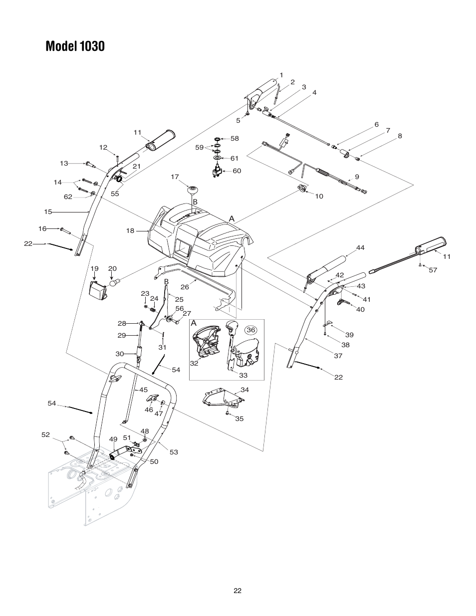 Model 1030 | Troy-Bilt 1030 User Manual | Page 22 / 28