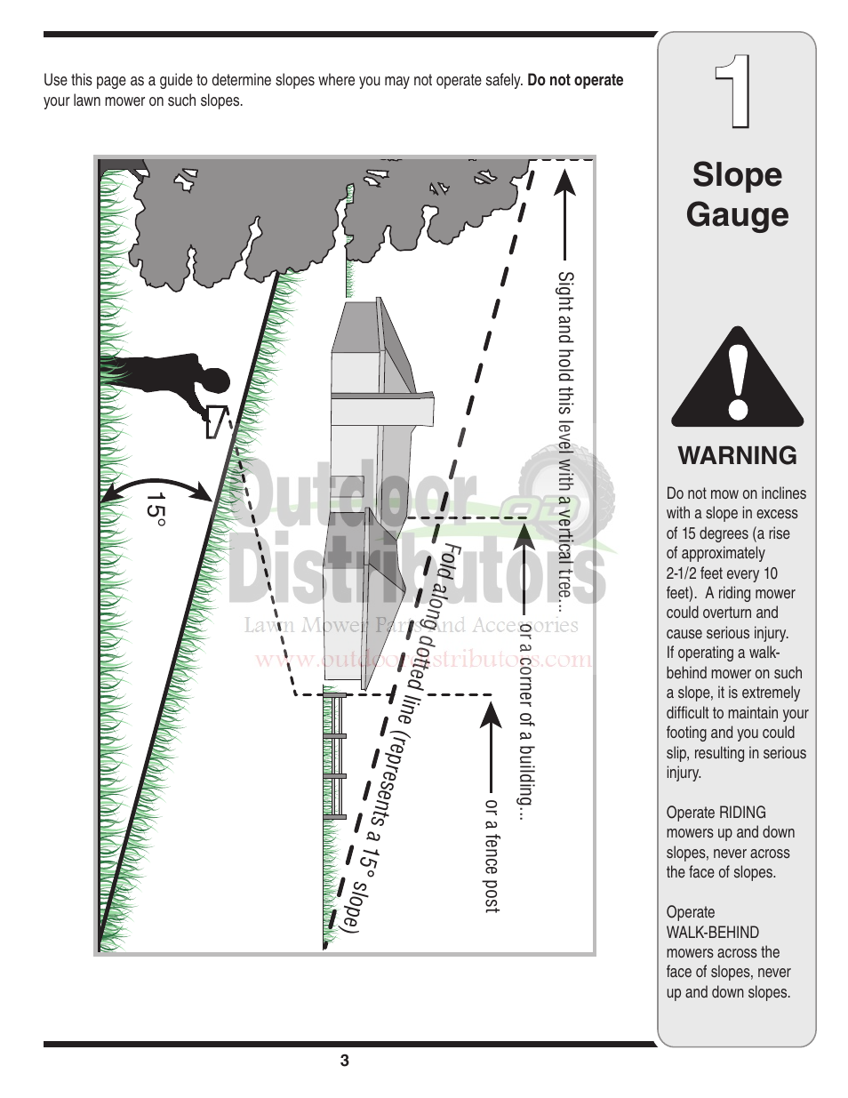 Slope gauge | Troy-Bilt Transmatic Lawn Tractor 77T User Manual | Page 3 / 48