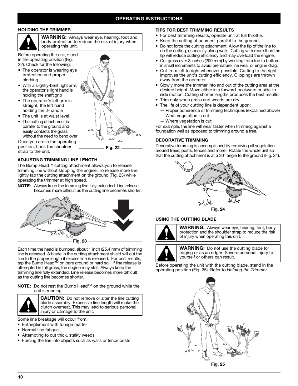 Troy-Bilt 2-Cycle Gasoline Trimmer/Brushcutter TB90BC User Manual | Page 10 / 64