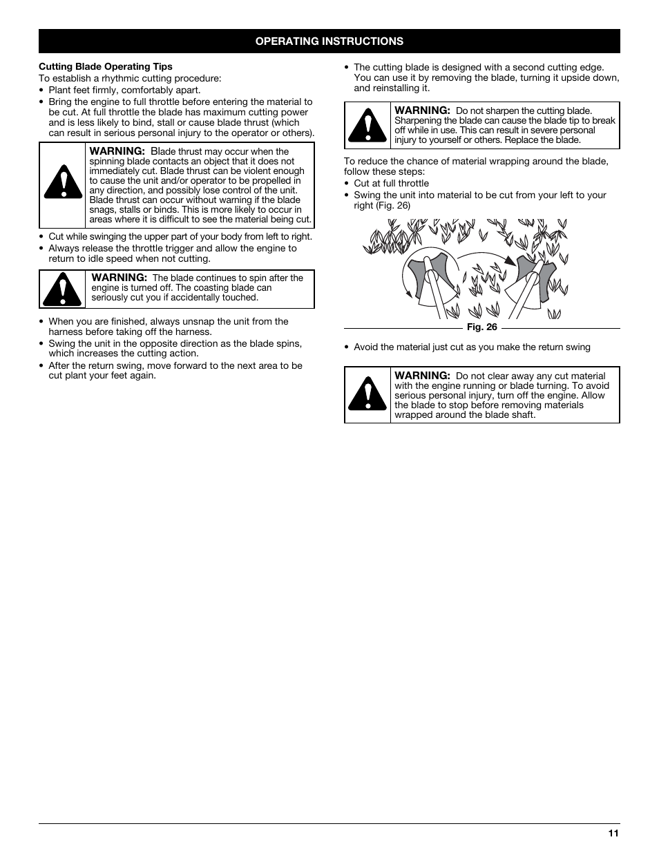 Troy-Bilt 2-Cycle Gasoline Trimmer/Brushcutter TB90BC User Manual | Page 11 / 64